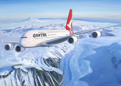Qantas A380 over Antarctica