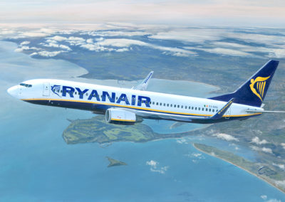 Ryanair 737-800 over Dublin