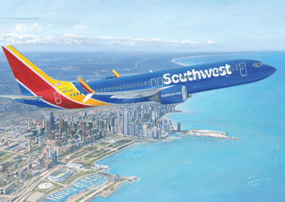 Southwest 737 MAX 8 over Chicago