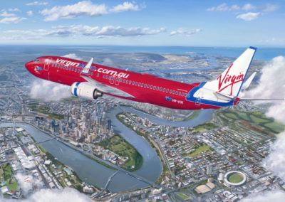 Virgin Blue 737-800 over Brisbane