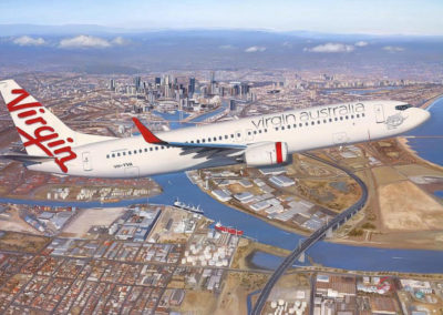 Virgin Australia 737-800 over Melbourne