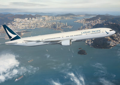 Cathay Pacific 777-300Er over Hong Kong