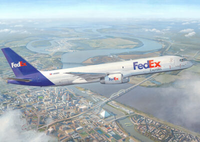 FedEx 757-200 on departure from Memphis